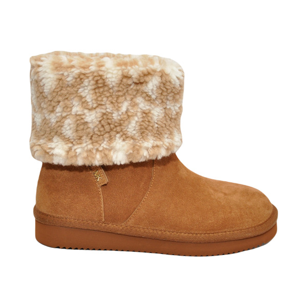 Michael Kors JULIA Faux Suede/Shearling Ankle Boot Bootie Luggage/Brown 5/7 Nib - Picture 4 of 8